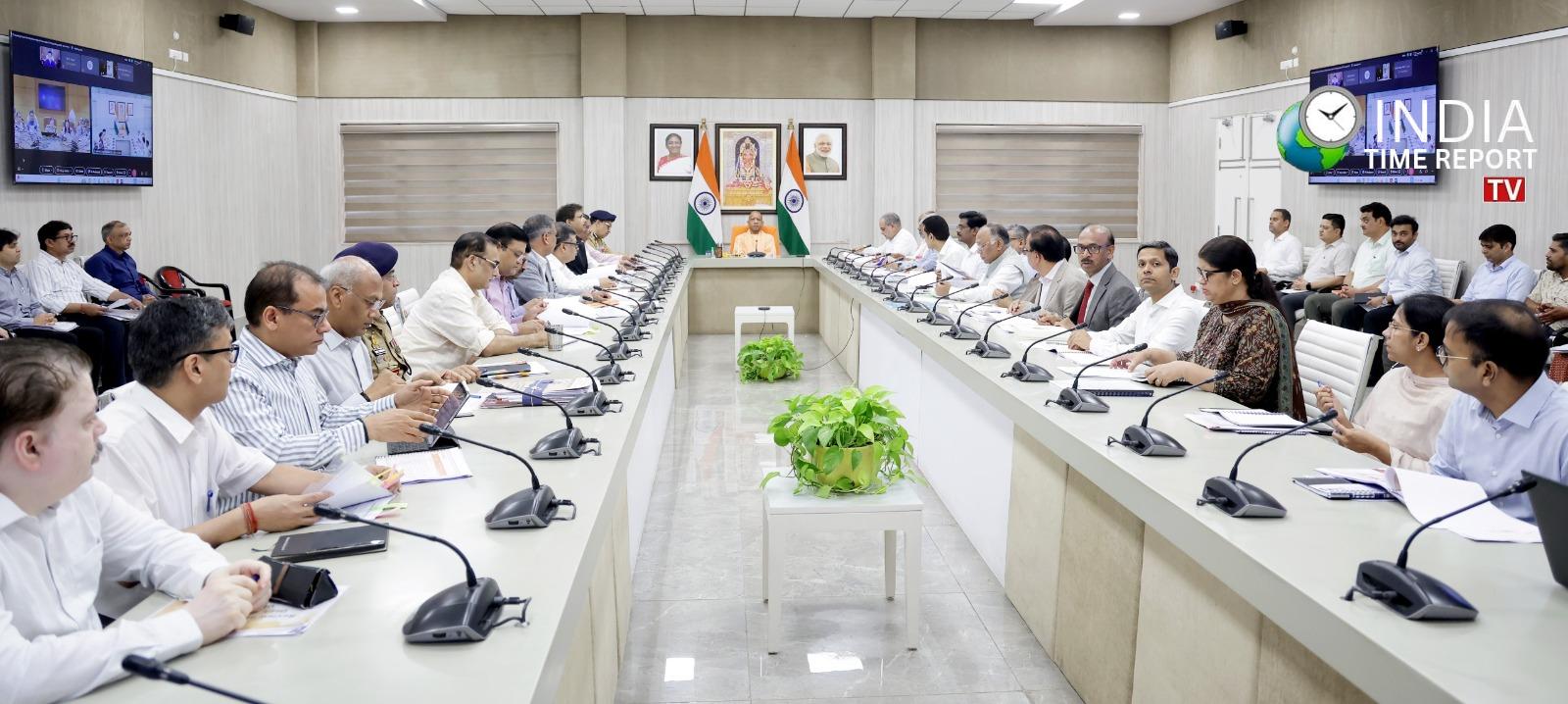 Chief Minister Yogi Adityanath reviewing preparations for UPITS 2026