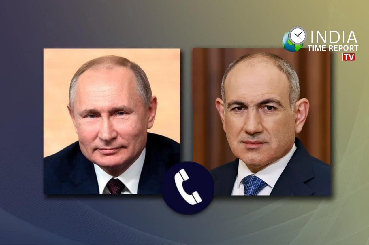 Russian President Vladimir Putin and Armenian Prime Minister Nikol Pashinyan.