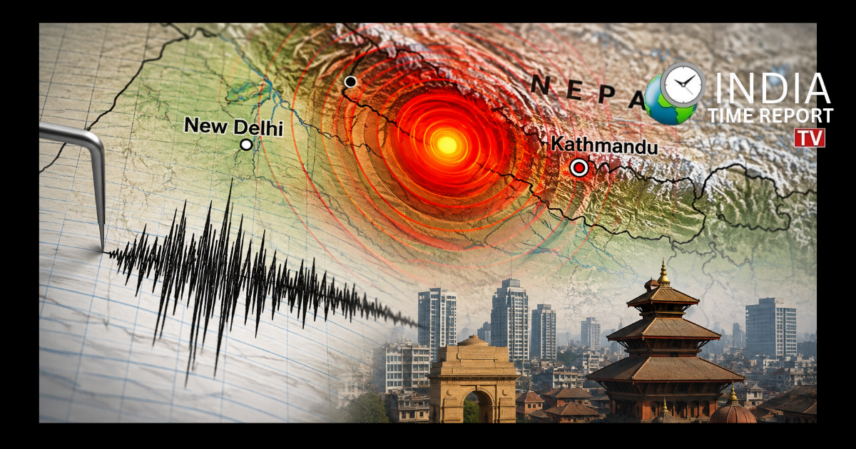 Representative image showing earthquake monitoring in Delhi and Nepal region.