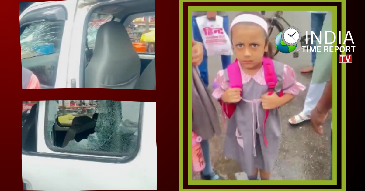 Viral video related to school van stone pelting incident in Lucknow