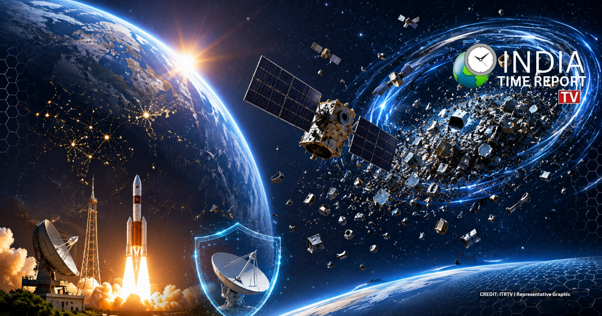 अंतरिक्ष मलबा, ISRO उपग्रह और डेब्रिस-फ्री स्पेस मिशन की सांकेतिक तस्वीर