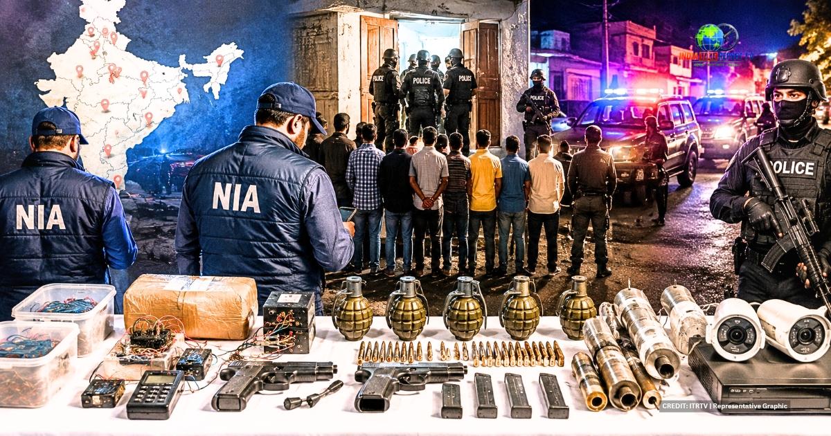 Representative image of India's multi-state anti-terror crackdown against the Shahzad Bhatti Network.