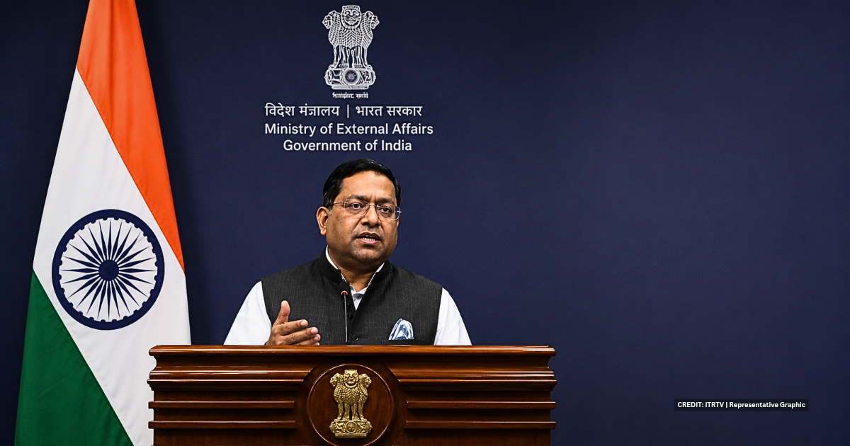Representative graphic of MEA spokesperson Randhir Jaiswal during the bi-weekly media briefing.