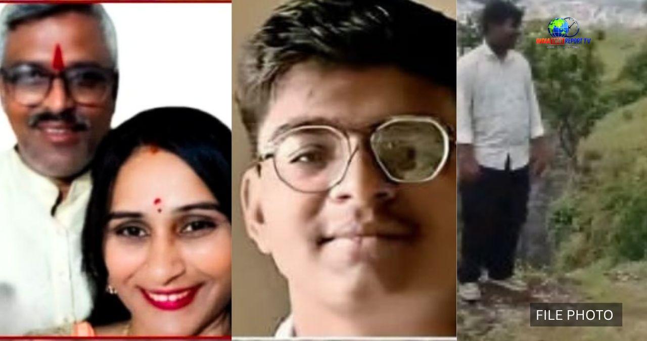 महाराष्ट्र के छत्रपति संभाजीनगर पहाड़ी हादसे में मृत युवक और उसके माता-पिता की फाइल फोटो।