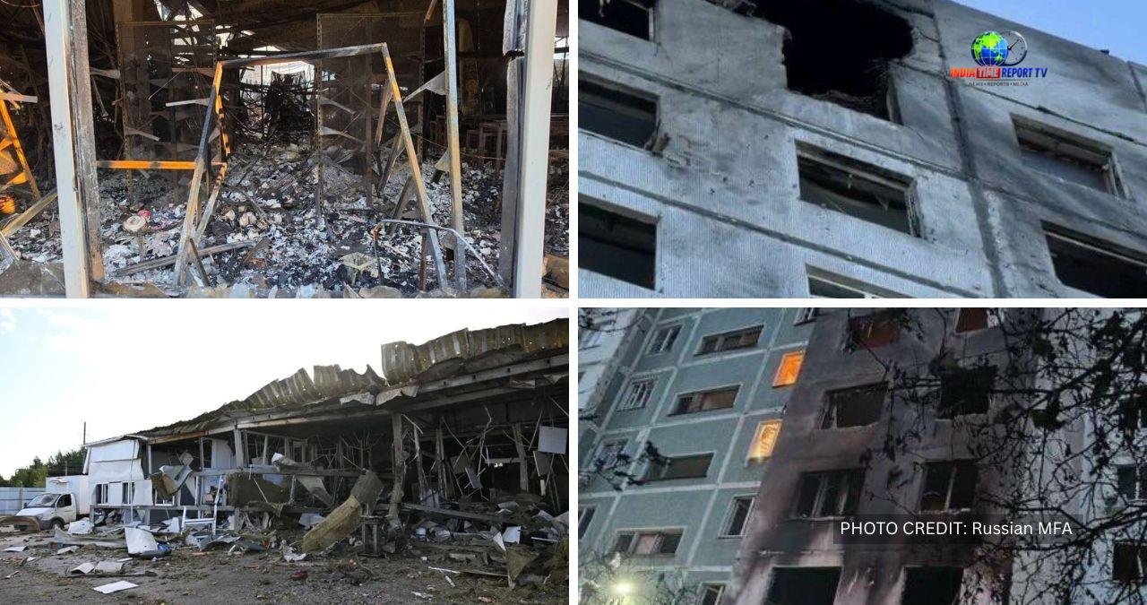 Official photo released by the Russian Ministry of Foreign Affairs regarding alleged Ukrainian UAV attacks.