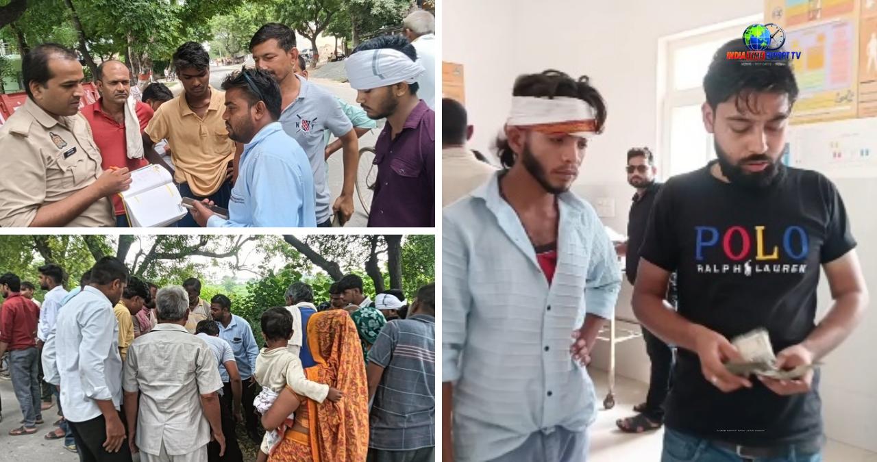 Ground report collage of Sahpau Manikpur road accident, police investigation and cash returned in Hathras.