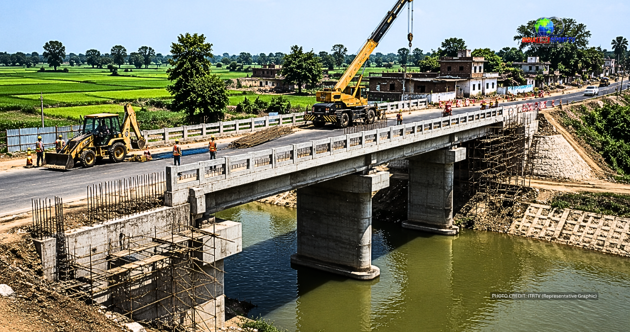 Representative graphic of bridge construction under RIDF scheme in Uttar Pradesh