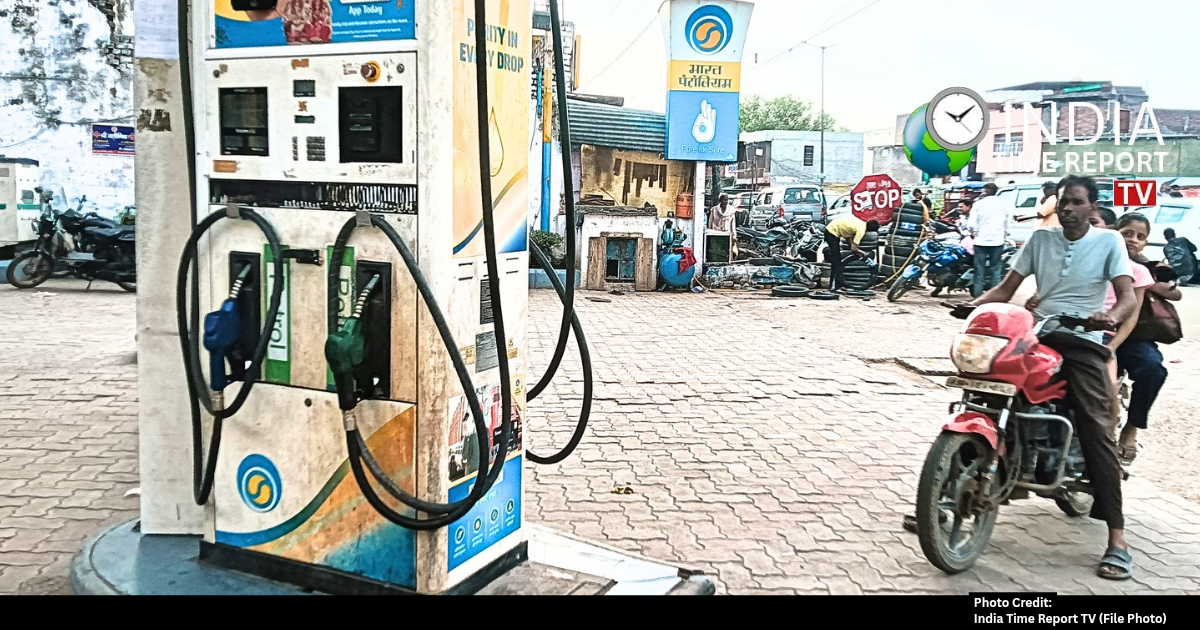 File photo of a petrol pump in India related to vehicle insurance and fuel distribution.