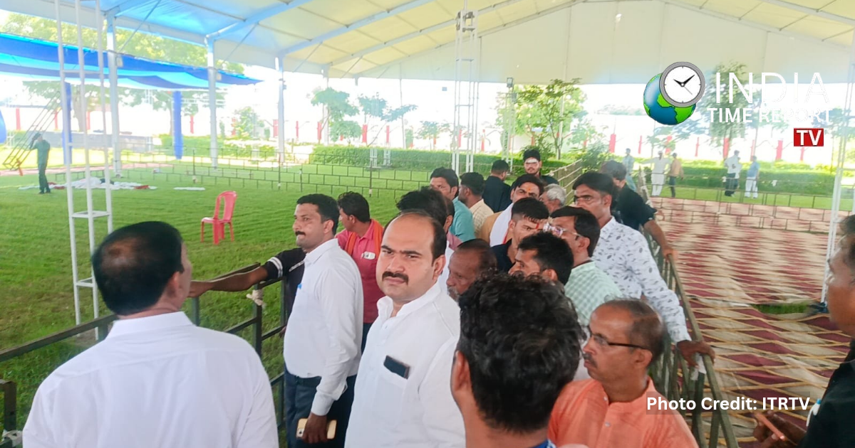 BSP leaders inspecting preparations for a workers conference in Sadabad