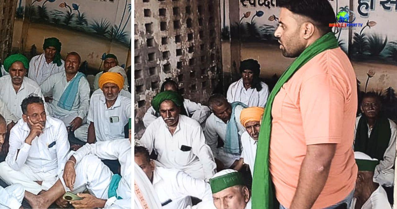 Ground report photo of Bharatiya Kisan Union protest at Sadabad Tehsil, Hathras.