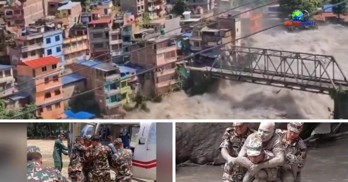 नेपाल में बाढ़ के बीच राहत और बचाव अभियान में जुटी नेपाल आर्मी
