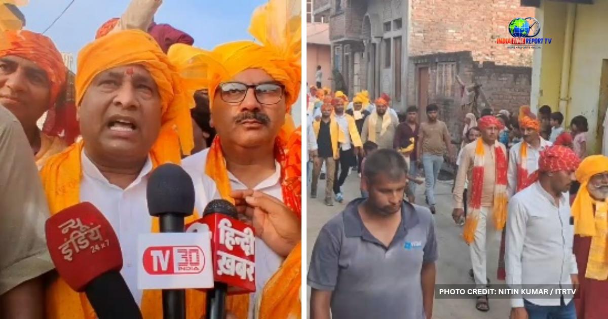 सिकंदराराऊ में श्रीकृष्ण जन्मोत्सव की शोभायात्रा